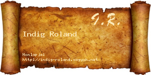 Indig Roland névjegykártya